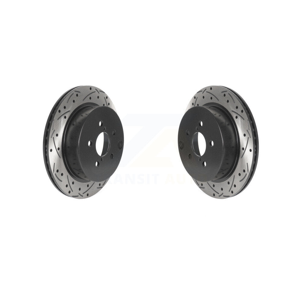 Coated Drill Slot Disc Brake Rotors Rear Pair For 2014-2018 Subaru Forester 2.0L