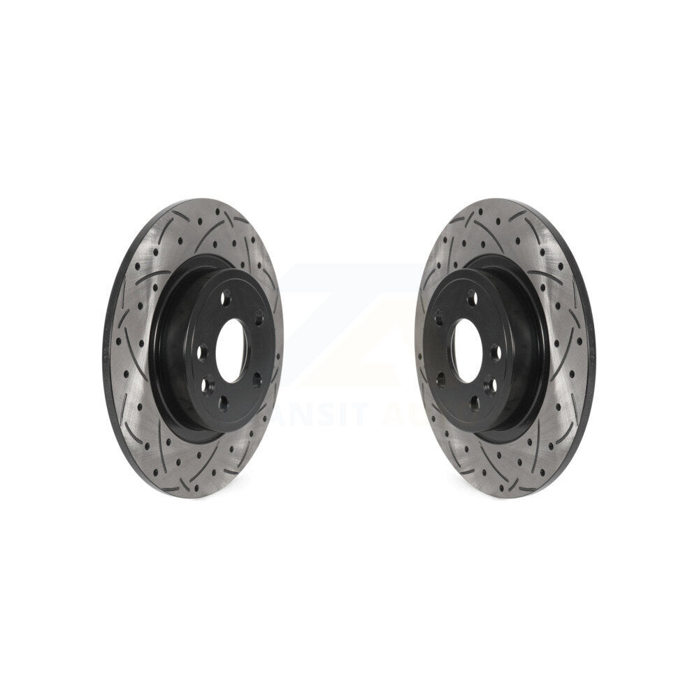 Drilled Slot Brake Rotors Rear Pair For Land Rover Discovery Sport Jaguar E-Pace