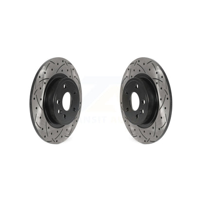 Drilled Slot Brake Rotors Rear Pair For Land Rover Discovery Sport Jaguar E-Pace