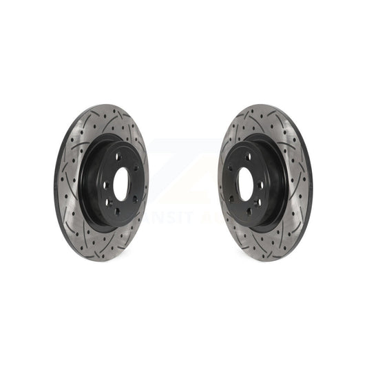 Drilled Slot Brake Rotors Rear Pair For Land Rover Discovery Sport Jaguar E-Pace
