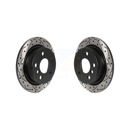 Coated Drilled Slotted Disc Brake Rotors Rear Pair For Mini Cooper