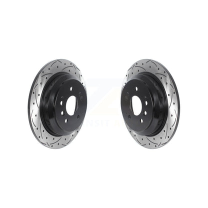 Coated Drill Slot Disc Brake Rotors Rear Pair For Honda Pilot Ridgeline Passport