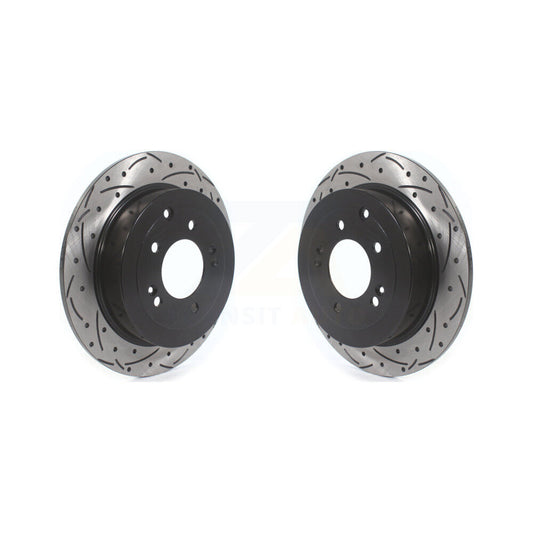 Coated Drilled Slot Disc Brake Rotors Rear Pair For Hyundai Tucson Kia Sportage