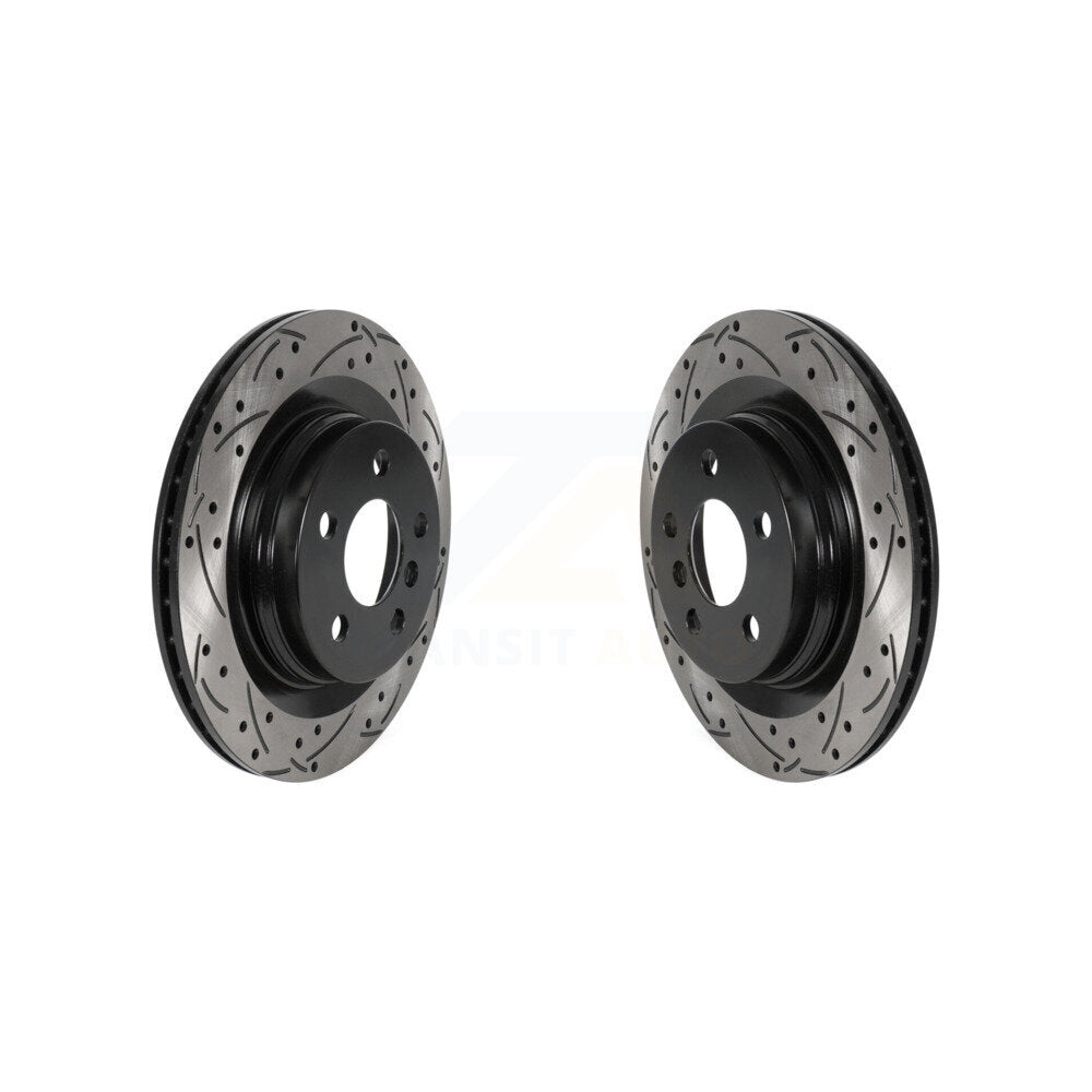 Drilled Slot Brake Rotors Rear Pair For BMW X1 Mini Cooper Countryman X2 Clubman