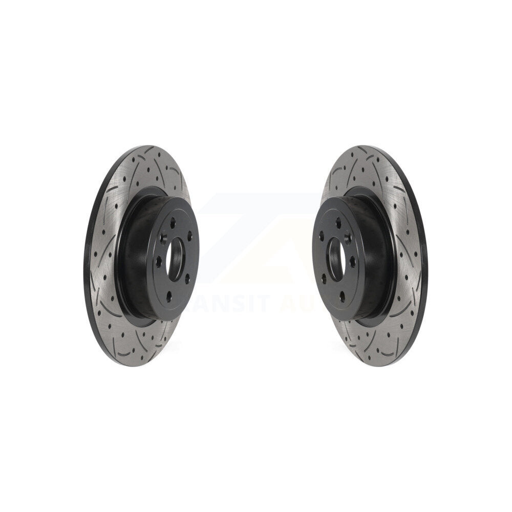 Coat Drill Slot Disc Brake Rotor Rear Pair For 2016-2019 Land Rover Range Evoque