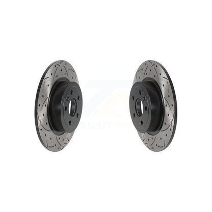 Coat Drill Slot Disc Brake Rotor Rear Pair For 2016-2019 Land Rover Range Evoque