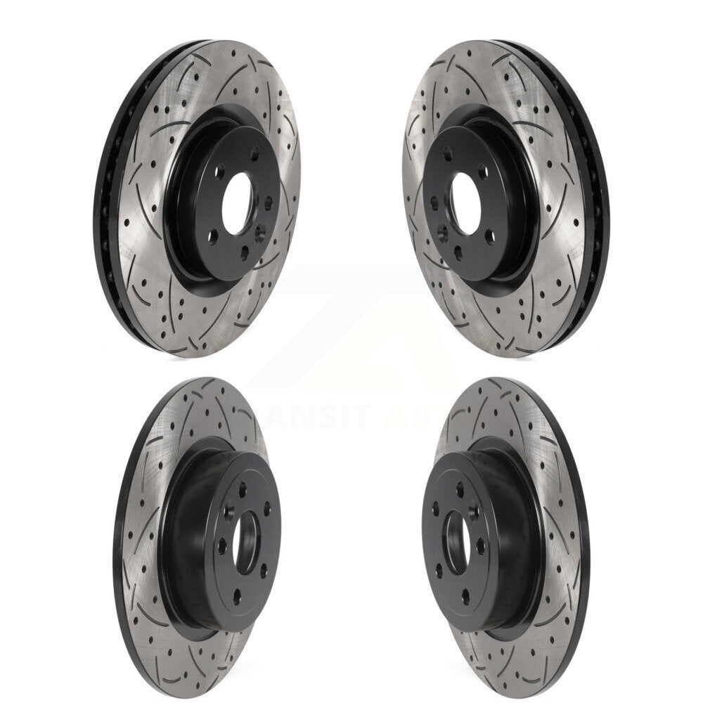 Coated Drilled Slot Disc Brake Rotors Front Rear Kit For Land Rover Range Evoque