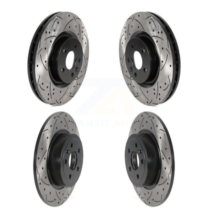 Coated Drilled Slot Disc Brake Rotors Front Rear Kit For Land Rover Range Evoque