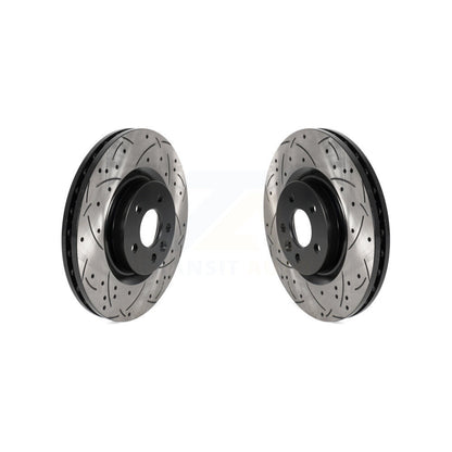 Drilled Slot Brake Rotors Front Pair For Land Rover Discovery Sport Range Evoque