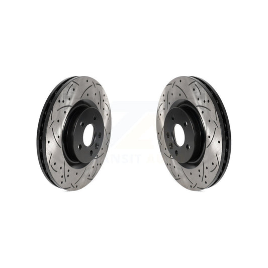 Drilled Slot Brake Rotors Front Pair For Land Rover Discovery Sport Range Evoque