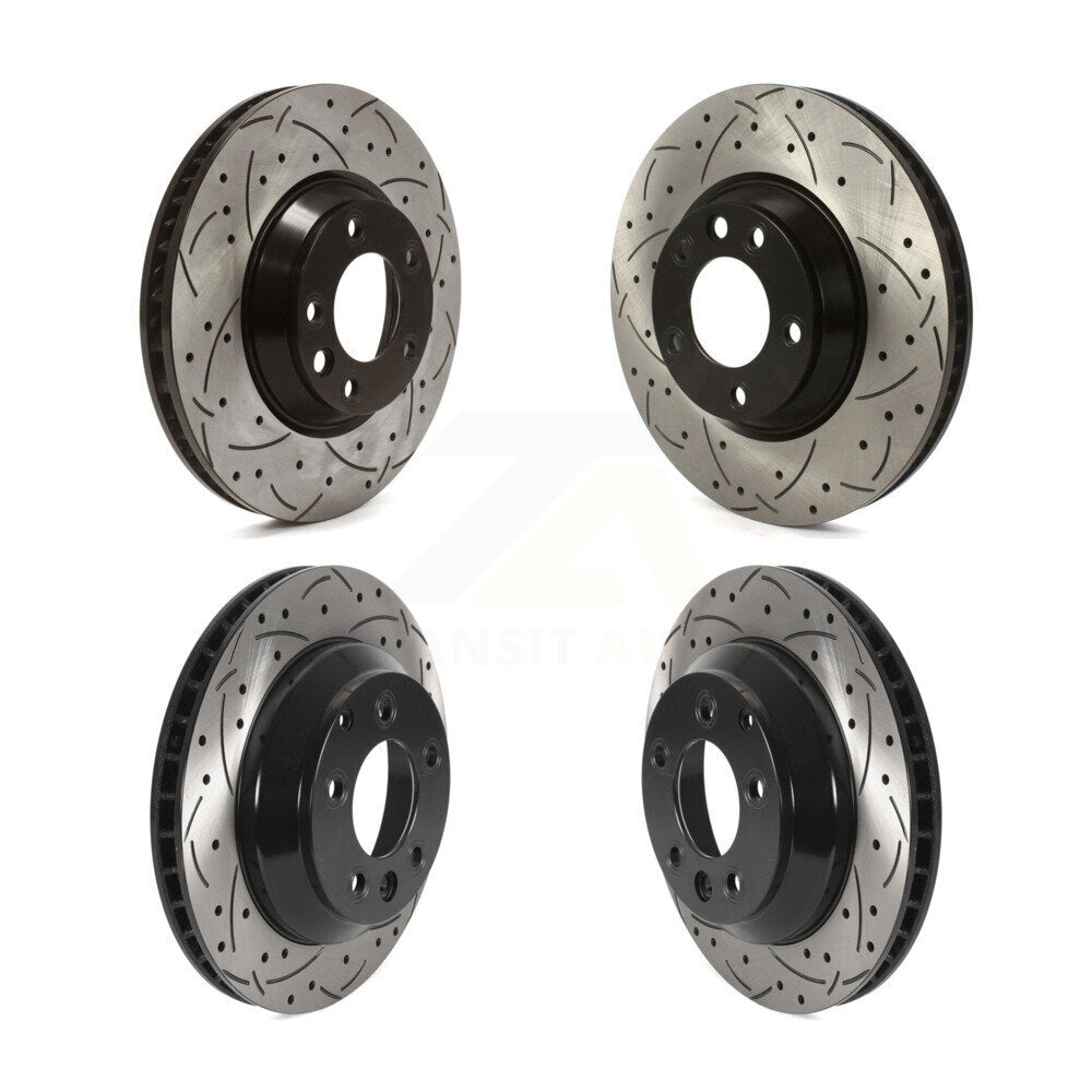 Drill Slot Brake Rotor Hub Front Rear Kit For Audi Q7 Porsche Cayenne Volkswagen