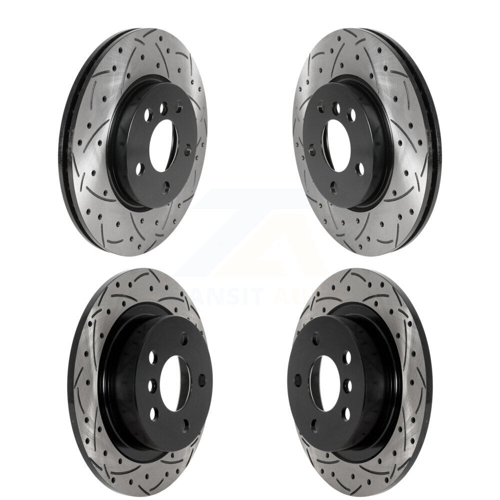 Coated Drilled Slotted Disc Brake Rotors Front Rear Kit For Mini Cooper Clubman