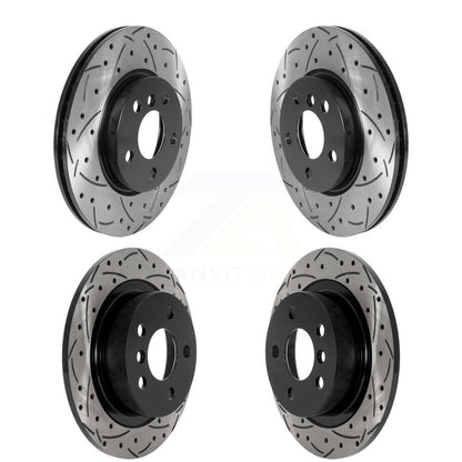 Coated Drilled Slotted Disc Brake Rotors Front Rear Kit For Mini Cooper Clubman