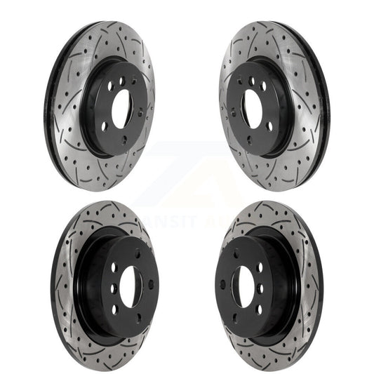 Coated Drilled Slotted Disc Brake Rotors Front Rear Kit For Mini Cooper Clubman