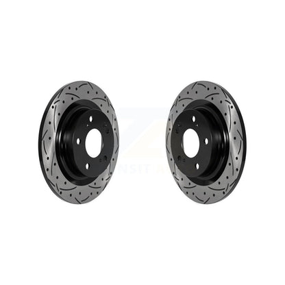 Coated Drilled Slotted Disc Brake Rotors Rear Pair For Honda Civic Acura Integra