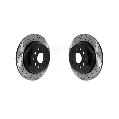 Coated Drilled Slotted Disc Brake Rotors Rear Pair For Jeep Wrangler