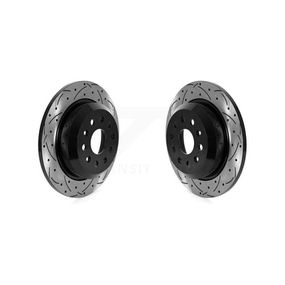 Coated Drilled Slotted Disc Brake Rotors Rear Pair For Jeep Wrangler