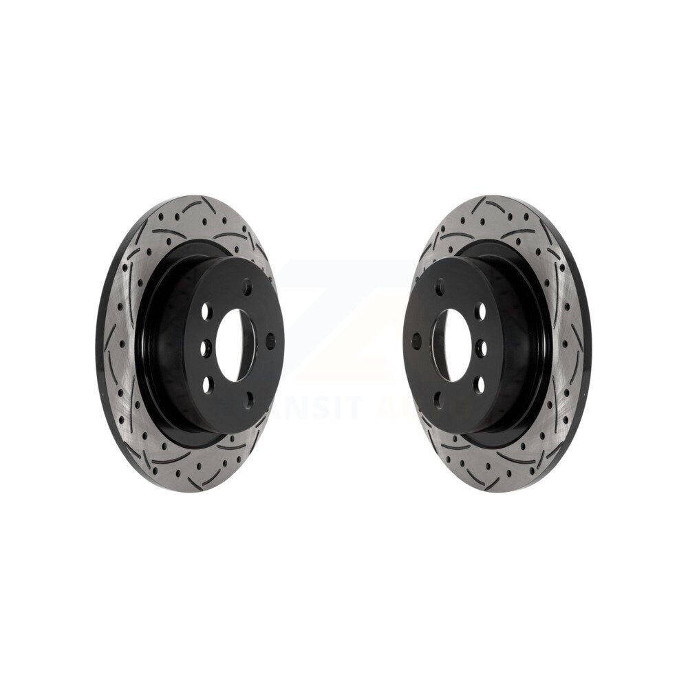 Drilled Slot Brake Rotor Rear Pair For Mini Cooper Countryman Clubman BMW i3 i3s
