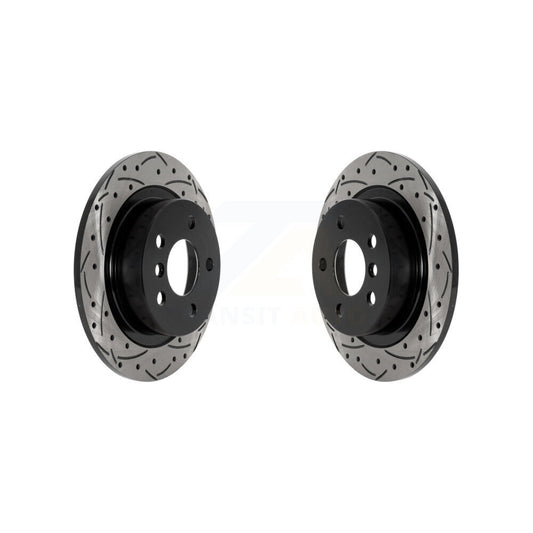 Drilled Slot Brake Rotor Rear Pair For Mini Cooper Countryman Clubman BMW i3 i3s