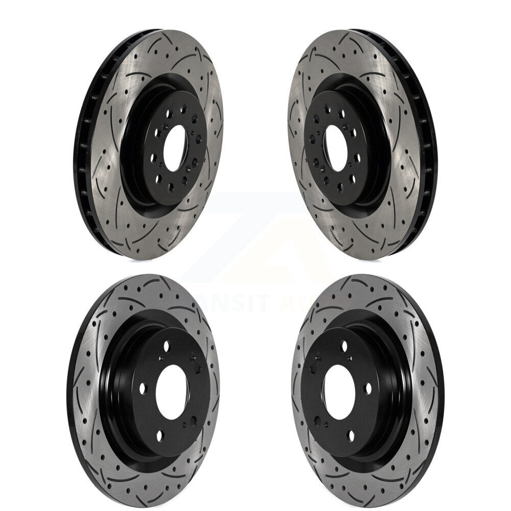 Coat Drill Slot Disc Brake Rotor Front Rear Kit For 2017-2020 Honda Civic Type R