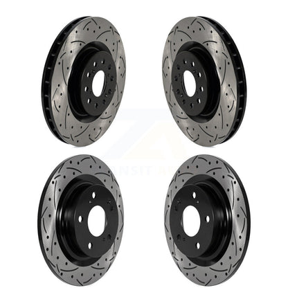 Coat Drill Slot Disc Brake Rotor Front Rear Kit For 2017-2020 Honda Civic Type R