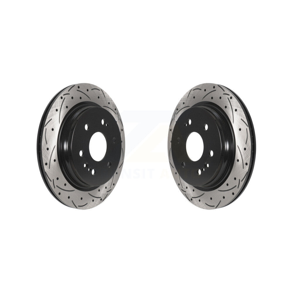 Drill Slot Brake Rotor Rear Pair For GMC Chevrolet Silverado 1500 Sierra Limited