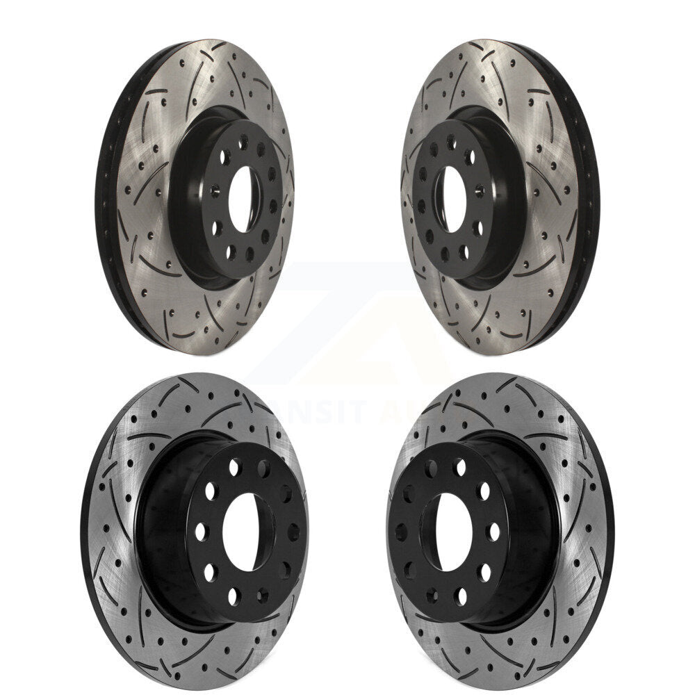 Drilled Slot Disc Brake Rotors Front Rear Kit For 2022-2023 Volkswagen Taos FWD
