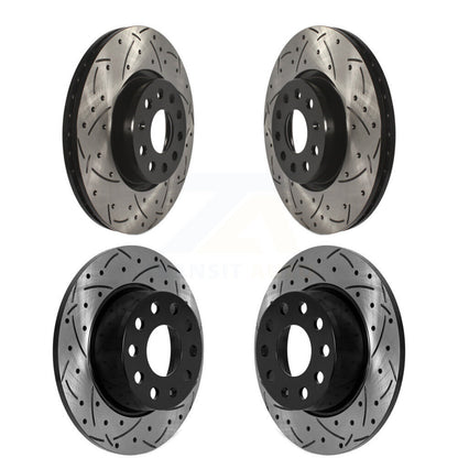Drilled Slot Disc Brake Rotors Front Rear Kit For 2022-2023 Volkswagen Taos FWD