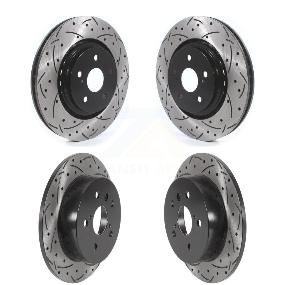 Drill Slot Brake Rotor Front Rear Kit For Toyota Camry With Manual Parking