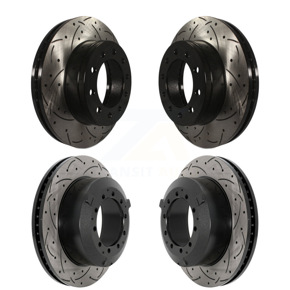 Drill Slot Disc Brake Rotor Front Rear Kit For Ford F-450 Super Duty F-550 CF500