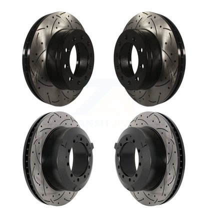 Drill Slot Disc Brake Rotor Front Rear Kit For Ford F-450 Super Duty F-550 CF500