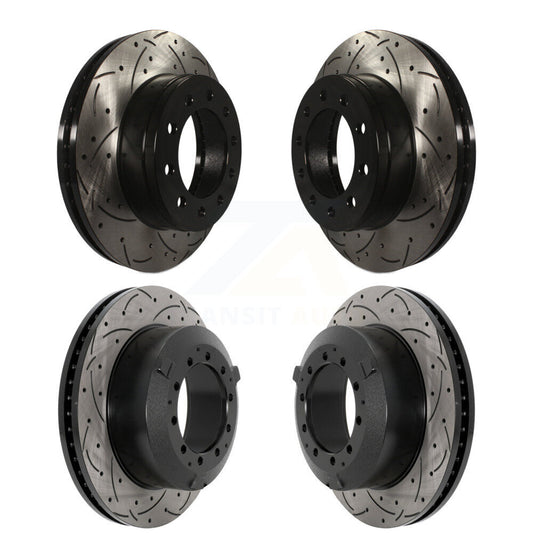 Drill Slot Disc Brake Rotor Front Rear Kit For Ford F-450 Super Duty F-550 CF500