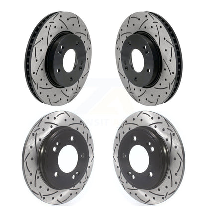 Coated Drilled Slotted Disc Brake Rotors Front Rear Kit For Hyundai Elantra