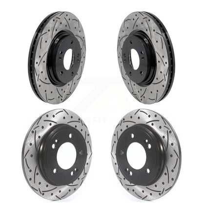 Coated Drilled Slotted Disc Brake Rotors Front Rear Kit For Hyundai Elantra