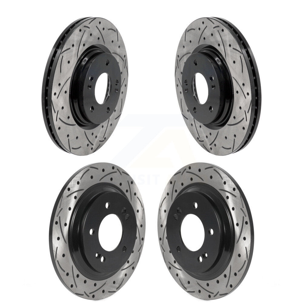 Drilled Slot Brake Rotors Front Rear Kit For Hyundai Kona Sonata Kia Niro EV K5