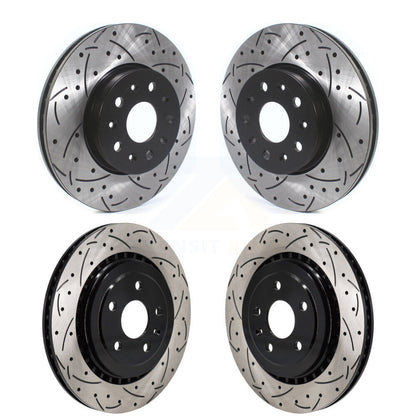 Drilled Slot Brake Rotors Front Rear Kit For 2016 Chevrolet Camaro SS with 3.6L