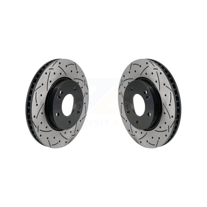 Coated Drilled Slotted Disc Brake Rotors Front Pair For Hyundai Elantra
