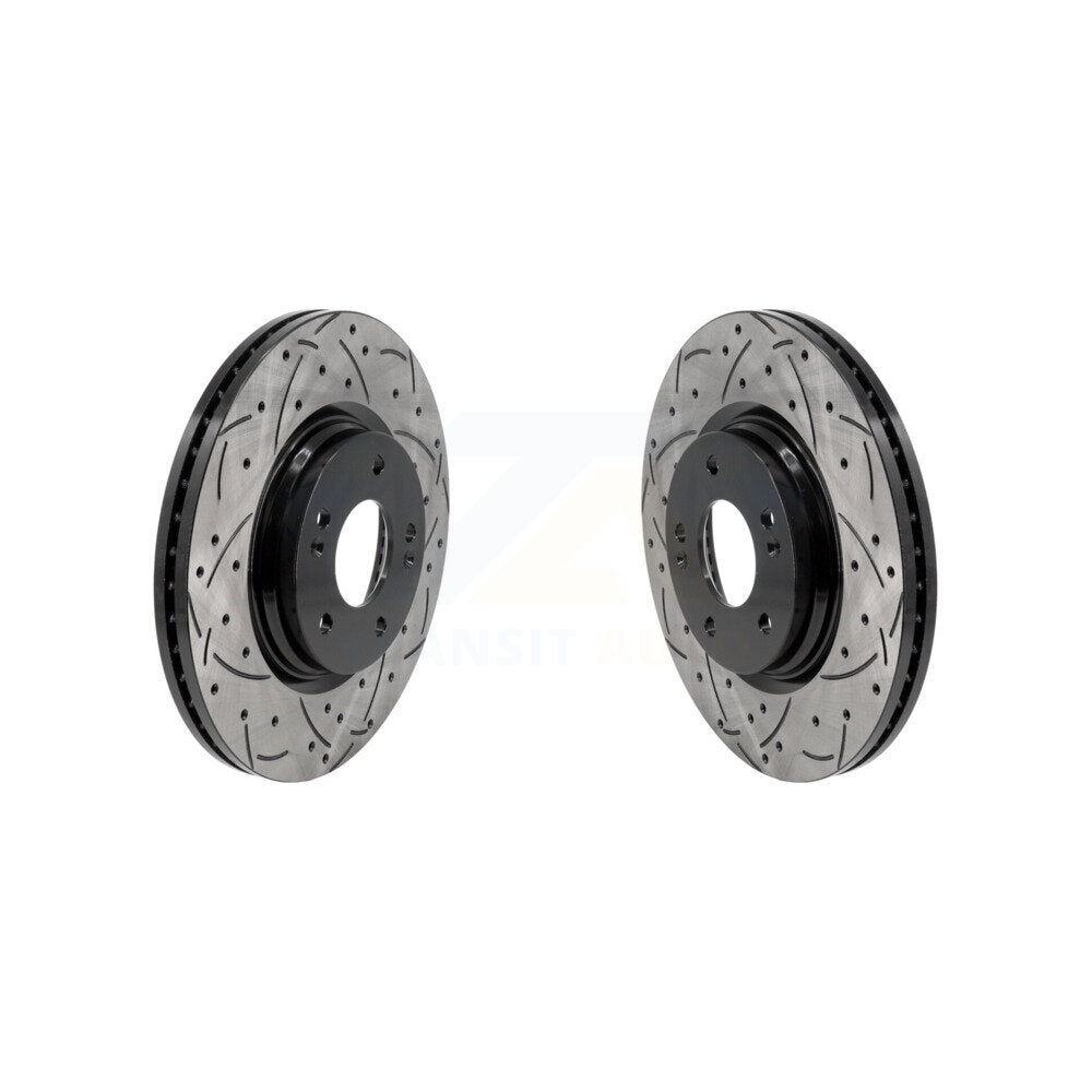 Drill Slot Brake Rotor Front Pair For Hyundai Elantra Kona Sonata Kia Niro EV K5