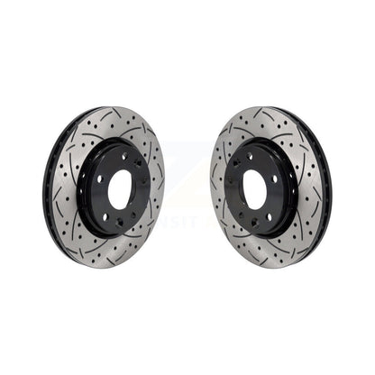 Coated Drilled Slotted Disc Brake Rotors Front Pair For Nissan Kicks Sentra