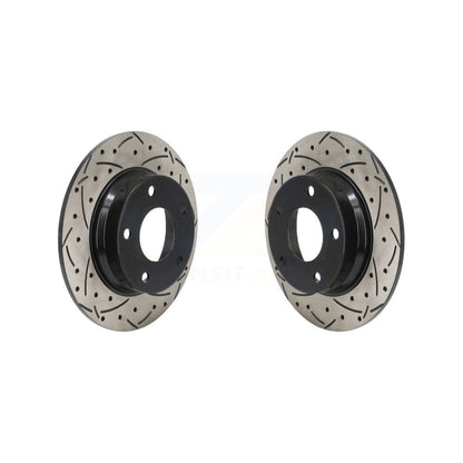 Coated Drilled Slotted Disc Brake Rotors Rear Pair For Nissan Sentra