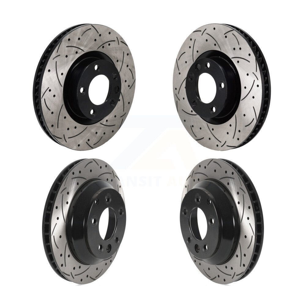 Drill Slot Brake Rotor Hub Front Rear Kit For Volkswagen Touareg Porsche Cayenne