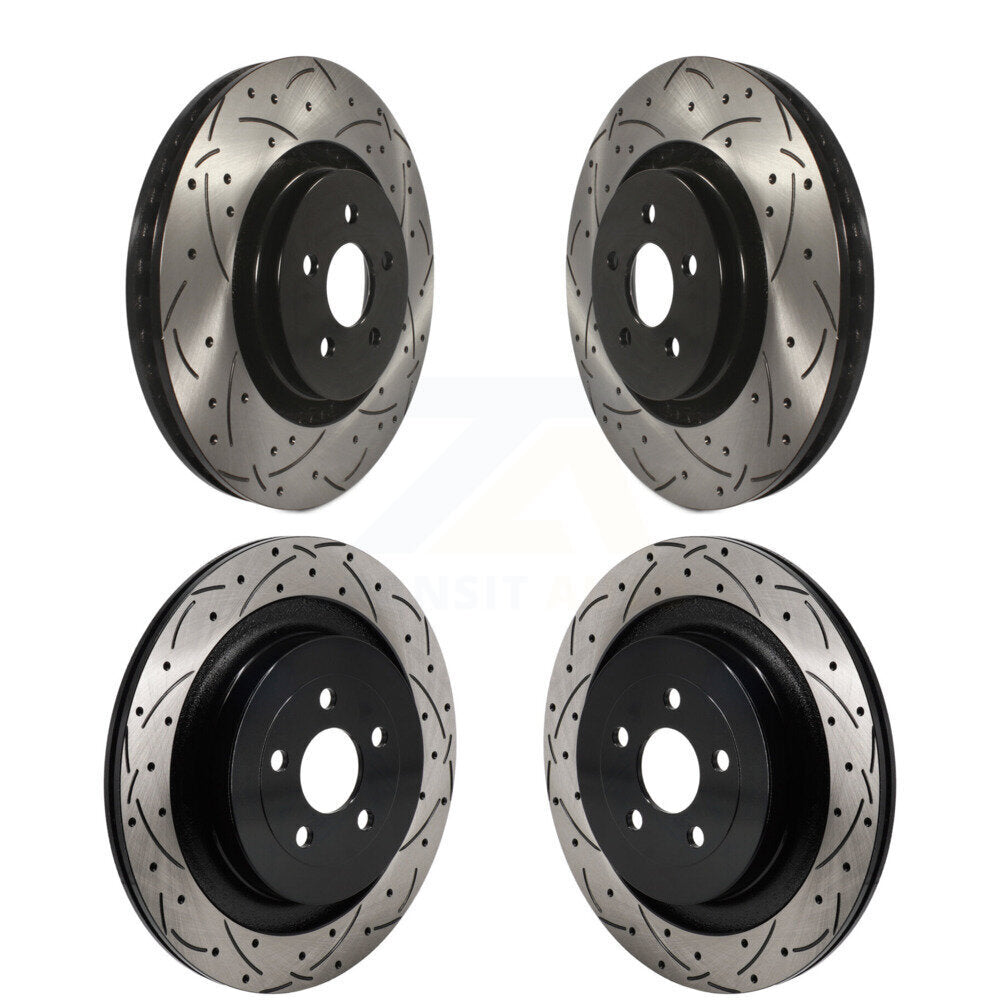 Coated Drill Slot Disc Brake Rotor Front Rear Kit For Ford Edge Lincoln Nautilus