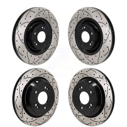 Coated Drilled Slot Disc Brake Rotors Front Rear Kit For Hyundai Equus Kia K900