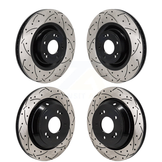Coated Drilled Slot Disc Brake Rotors Front Rear Kit For Hyundai Equus Kia K900