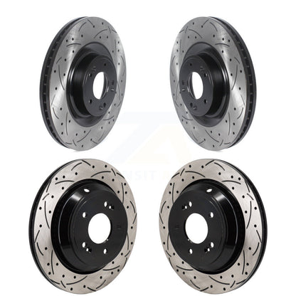 Coated Drilled Slotted Disc Brake Rotors Front Rear Kit For 2011 Hyundai Equus
