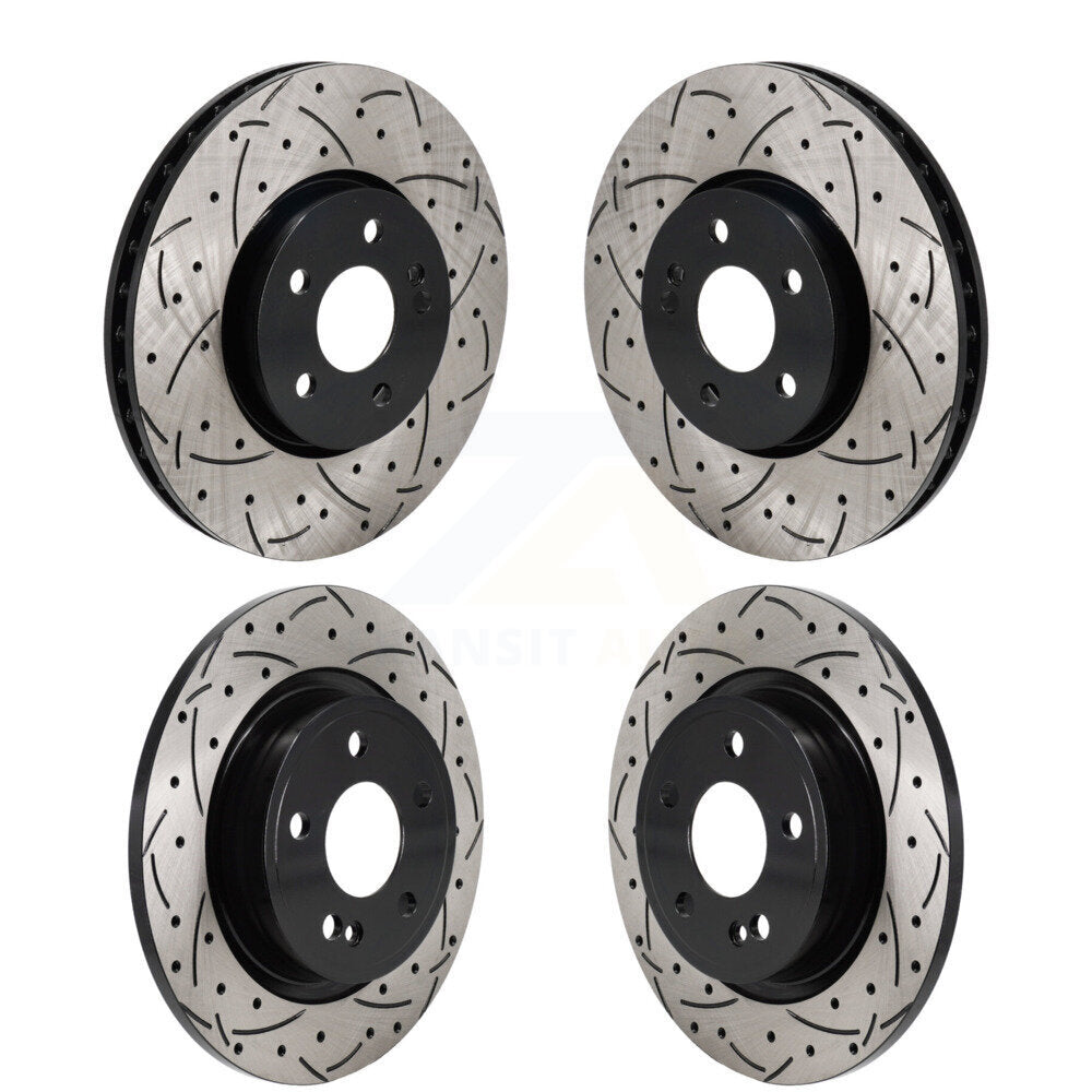 Coated Drill Slot Disc Brake Rotors Front Rear Kit For Mercedes-Benz A220 CLA250