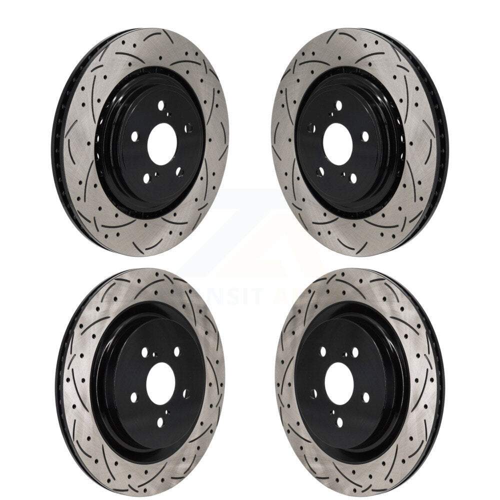 Drilled Slot Brake Rotor Front Rear Kit For Toyota Highlander Lexus RX350 RX350h