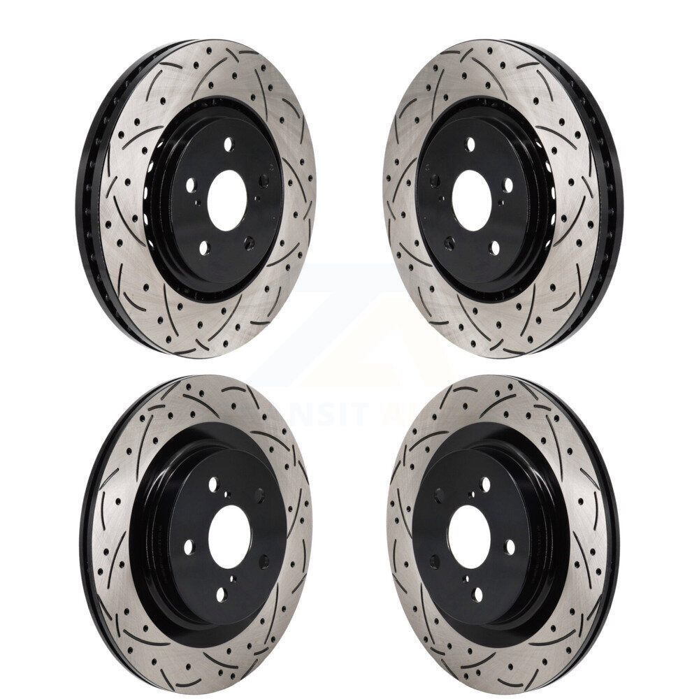 Drilled Slot Brake Rotor Front Rear Kit For Toyota Sienna RAV4 Prime bZ4X Subaru