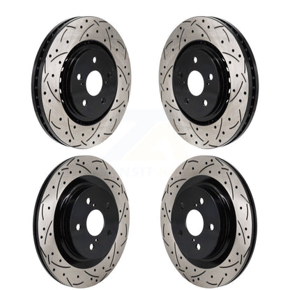 Drilled Slot Brake Rotor Front Rear Kit For Toyota Sienna RAV4 Prime bZ4X Subaru