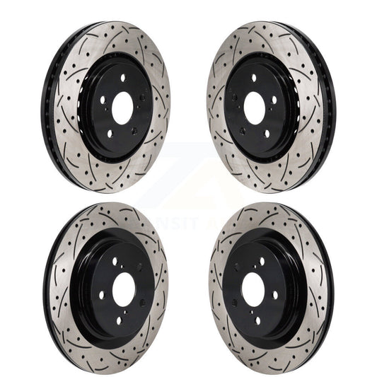 Drilled Slot Brake Rotor Front Rear Kit For Toyota Sienna RAV4 Prime bZ4X Subaru